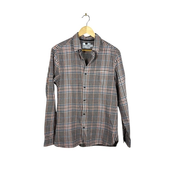 Topman Men’s Micro Plaid Button Down Shirt Multicolor Size M - Picture 1 of 8